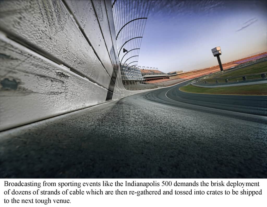 Race track photographed with wide angle lens on race track turn number 1 at surface level. The image was manipulated in photoshop to create a surreal image. the grain and glow where added in post production.